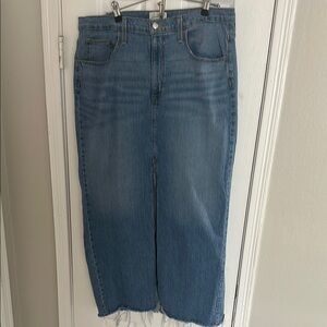 Blue Denim Midi Skirt